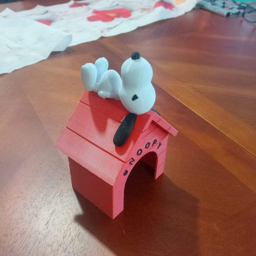 Snoopy durmiendo en su casa